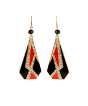 Partywear Red and Black Dangle Earrings at ShoppyZip