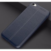 Autofocus Leather Texture Hybrid TPU Shockproof Back Case Cover 