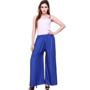 Women's Bfly Royal-Blue Rayon Palazzo Online | Fingoshop.com