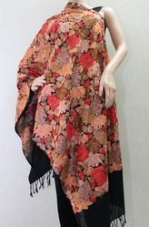 Buy Women Matelco Wool Black Embroidered Shawl at Best Price