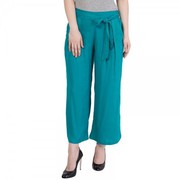 Cotton Pleated Palazzo Pants With Elastic Waist with 45% Off