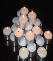 Wax Tea Light Candles (White,  100 pcs)