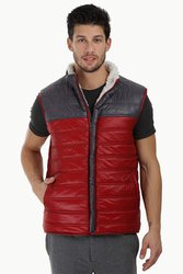Color-Block Quilted Jacket with Sherpa Lining
