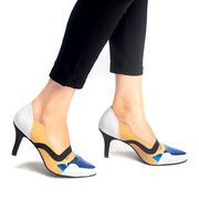 Buy Artemis Blue,  Grey And Black Court Heels for Women at PAIO Shoes