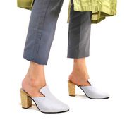 Buy Colt Light Grey Slip On Mule Heels for Women at PAIO Shoes