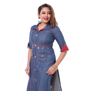 Heerva Womens Denim Cotton Kurti