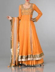 Orange Indo-Western Party Wear Dress for Women - Online Shopping