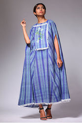 Strip blue cape dress : Buy Cape dress online at best price