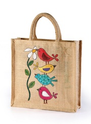 Jute Hand Painted Bags 100% eco-friendly bags with natural fiver