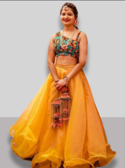 Buy Yellow lehenga for haldi function Online from EthnicPlus for ₹6299