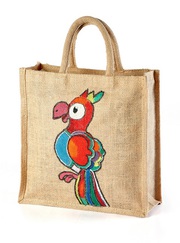 Jute hand painted bags One side paint Save birds manufacturer