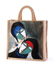 Lord Krishna Jute hand painted bags manufacturer,  exporter