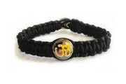 Gents Om Bracelet With Gold On Silver Base