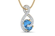 Adina Blue Topaz & Diamond Pendant