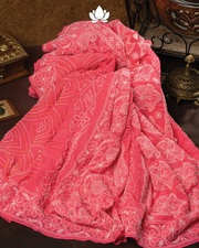 Traditional Chikankari Bandhani Saree at Brand Mandir