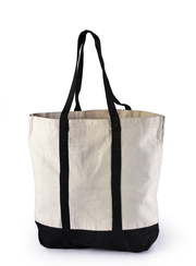 Canvas Beach Bag Black Handle