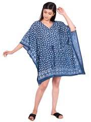 Artzn  | Cotton Indigo Print Kaftan Dress 