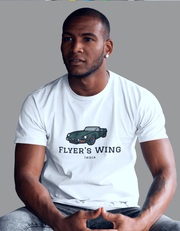 flyers wing® mens premium cotton sports,  typography white Luxury T-shi