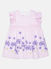 Buy Baby Girl Pink Striped Satin Dress