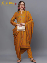 Pashmina Kurta and Pant with Shawl Set