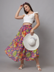 Floral Print Long Skirt