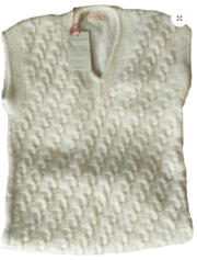 Half sweater for men handmade woolen white color