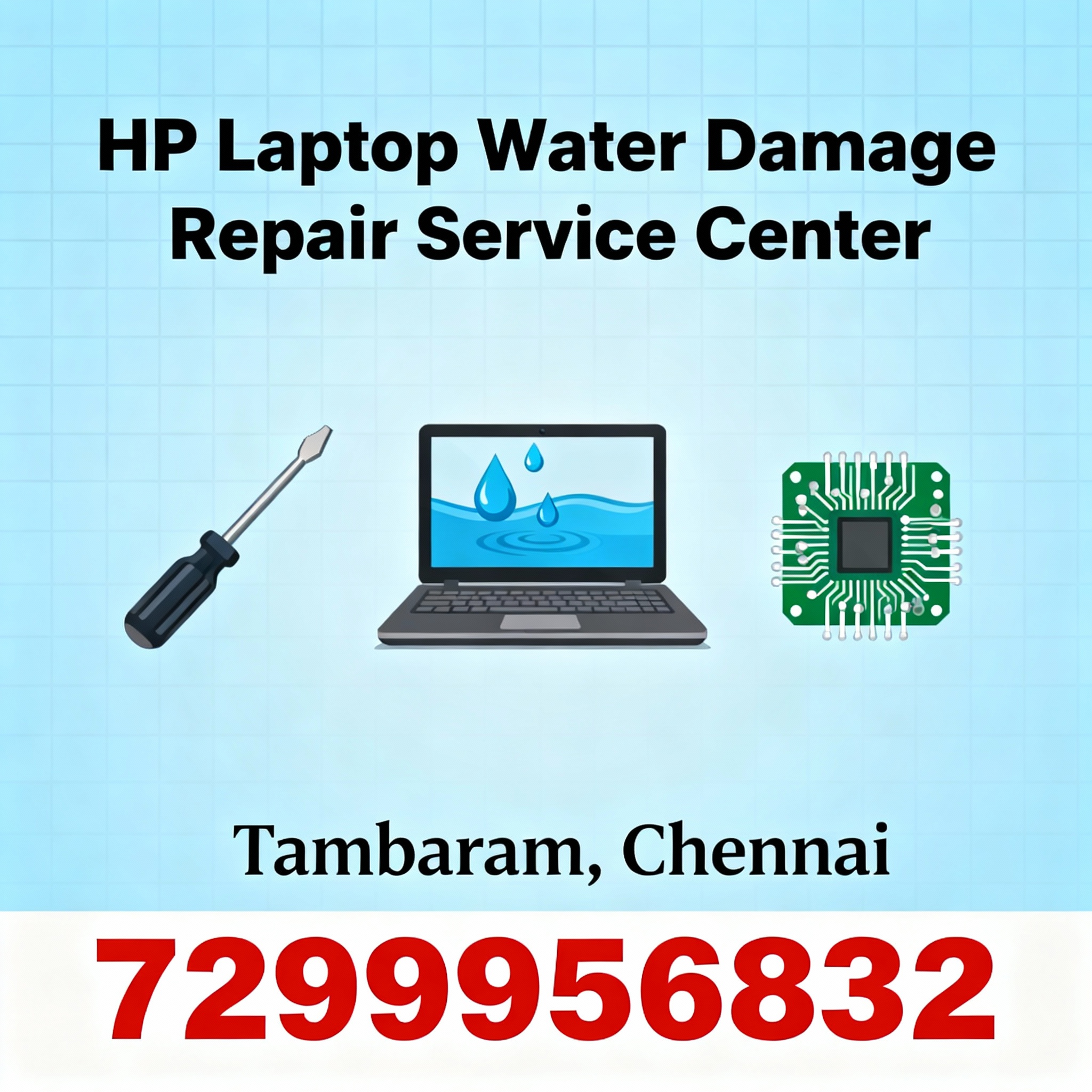 HP Laptop Water Damage Repair Service Center in Tambaram,  Chennai