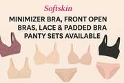Softskin – Minimizer Bra, Front Open Bras, Lace & Padded Bra Panty Set