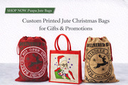 Custom Printed Jute Christmas Bags for Gifts & Promotions